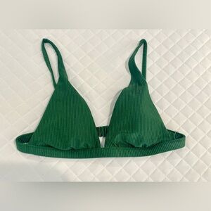 Aerie Green‎ Ribbed Lined Micro
Triangle Bikini Top-Size Small